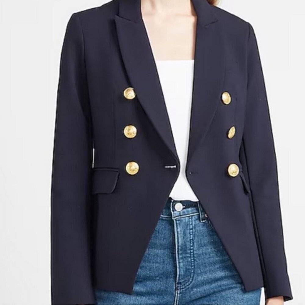 New Express Blazer in Navy Blue with Gold Buttons (Size L)